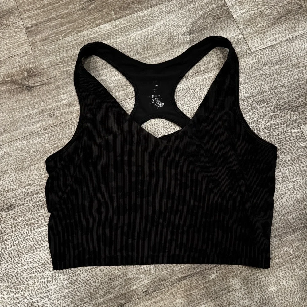 Black Leopard Print Women's Sports Bra
